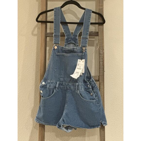 Zara Women’s Denim Short Overall Medium Blue - Picture 4 of 10
